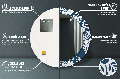 Miroir rond imprimé Composition cachemire