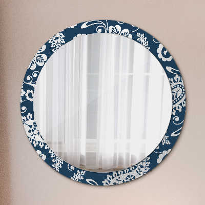 Miroir rond imprimé Composition cachemire