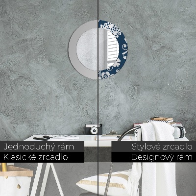 Miroir rond imprimé Composition cachemire
