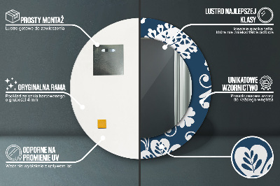 Miroir rond imprimé Composition cachemire