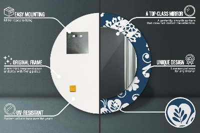 Miroir rond imprimé Composition cachemire