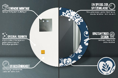 Miroir rond imprimé Composition cachemire