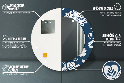 Miroir rond imprimé Composition cachemire