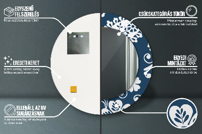 Miroir rond imprimé Composition cachemire