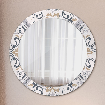 Miroir rond avec décoration Carreaux rétro