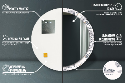 Miroir rond avec décoration Carreaux rétro