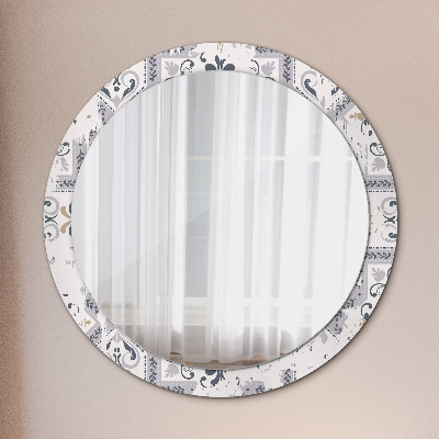 Miroir rond avec décoration Carreaux rétro