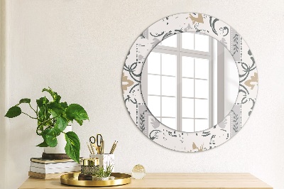 Miroir rond avec décoration Carreaux rétro