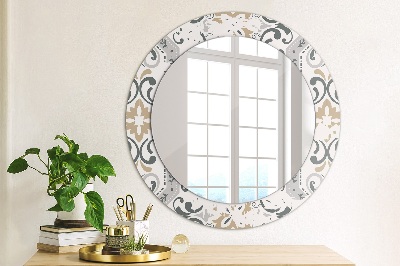 Miroir rond avec décoration Carreaux rétro