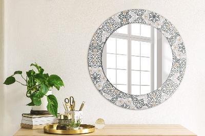 Miroir rond avec décoration Ornements géométriques