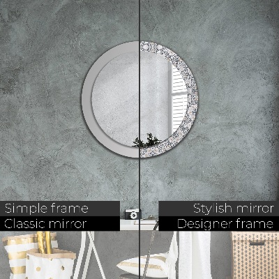 Miroir rond avec décoration Ornements géométriques