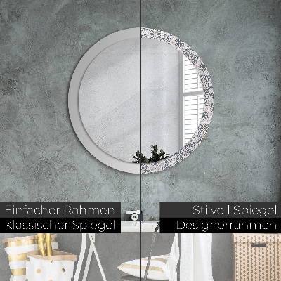 Miroir rond avec décoration Ornements géométriques