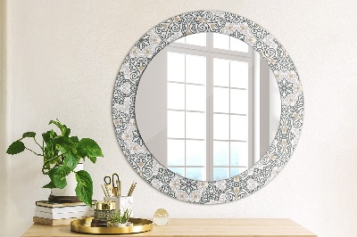 Miroir rond avec décoration Ornements géométriques