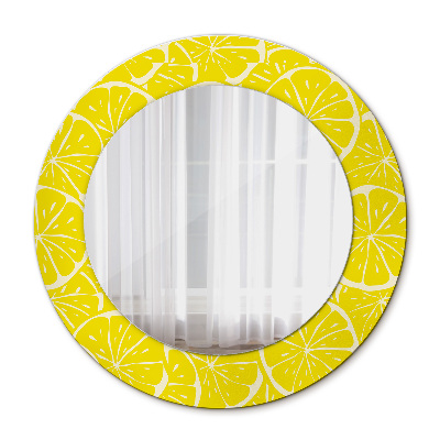 Miroir rond imprimé Motif citron