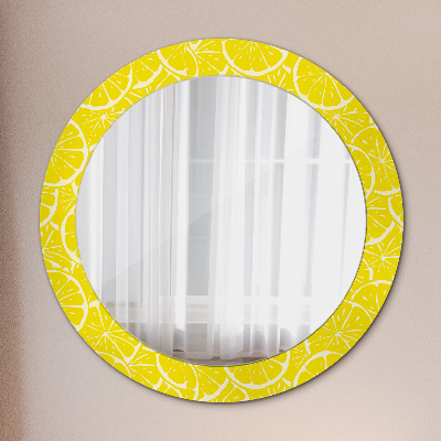 Miroir rond imprimé Motif citron