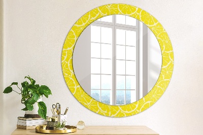 Miroir rond imprimé Motif citron