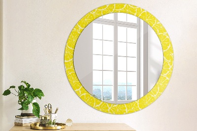 Miroir rond imprimé Motif citron