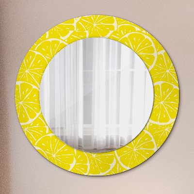 Miroir rond imprimé Motif citron