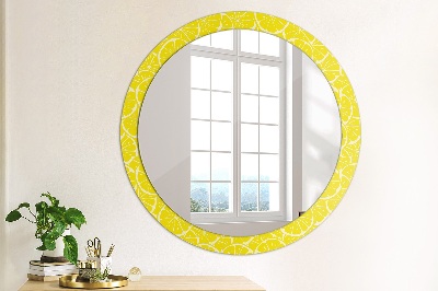 Miroir rond imprimé Motif citron