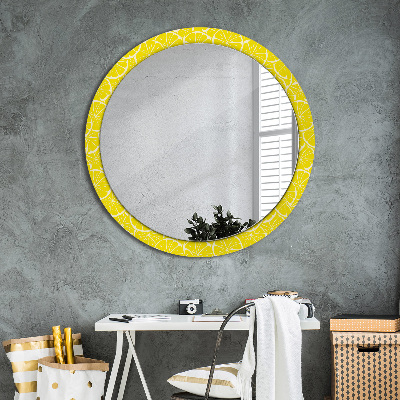 Miroir rond imprimé Motif citron