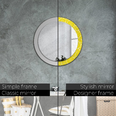 Miroir rond imprimé Motif citron