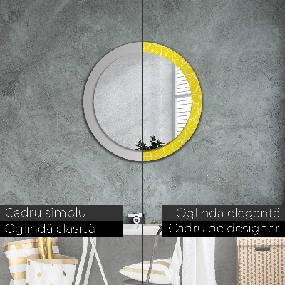 Miroir rond imprimé Motif citron