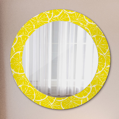 Miroir rond imprimé Motif citron