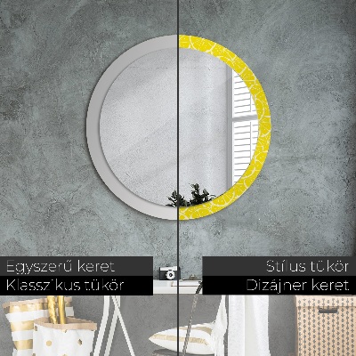Miroir rond imprimé Motif citron