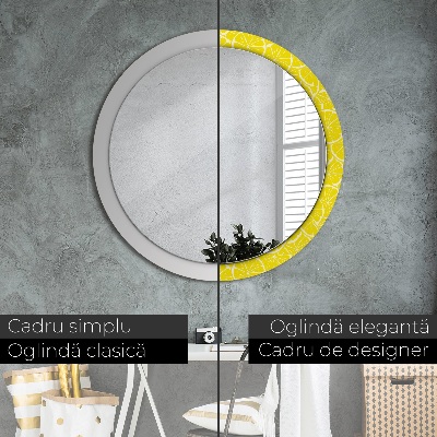 Miroir rond imprimé Motif citron