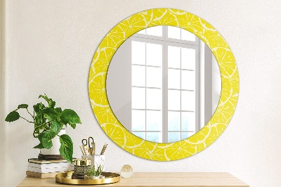 Miroir rond imprimé Motif citron