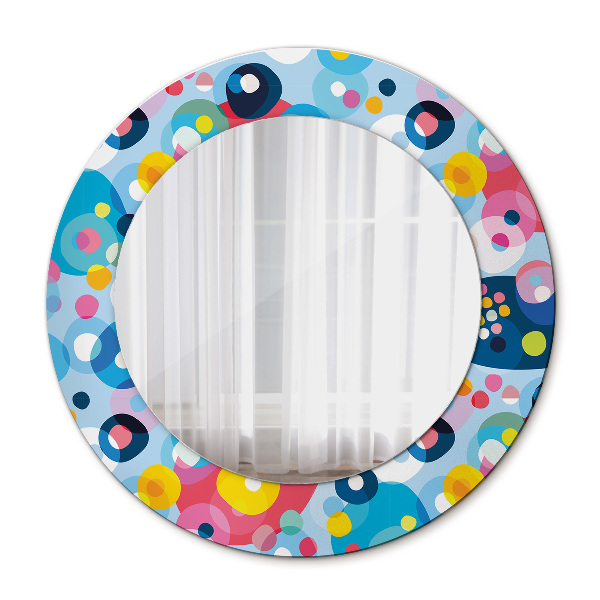 Miroir rond avec décoration Épines colorées