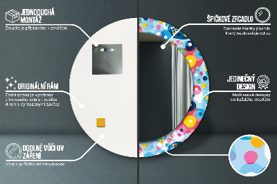 Miroir rond avec décoration Épines colorées
