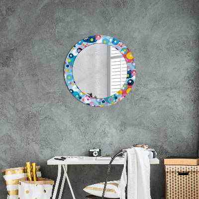 Miroir rond avec décoration Épines colorées