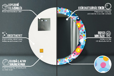 Miroir rond avec décoration Épines colorées