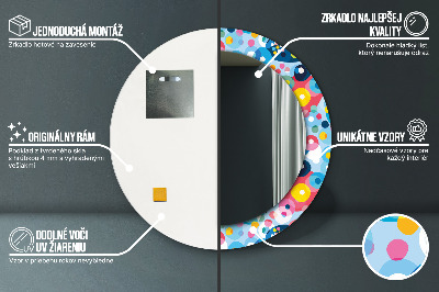 Miroir rond avec décoration Épines colorées
