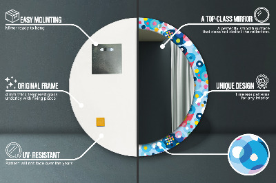 Miroir rond avec décoration Épines colorées