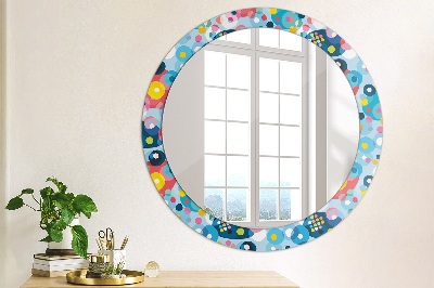 Miroir rond avec décoration Épines colorées