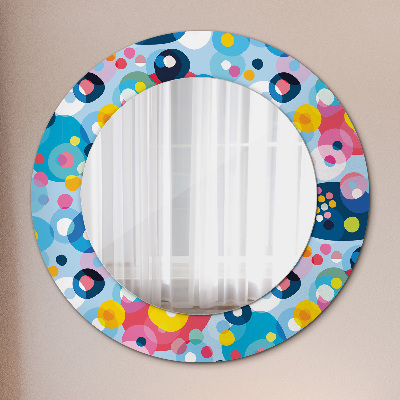 Miroir rond avec décoration Épines colorées