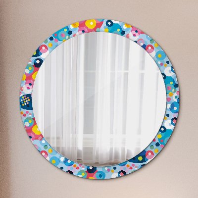 Miroir rond avec décoration Épines colorées