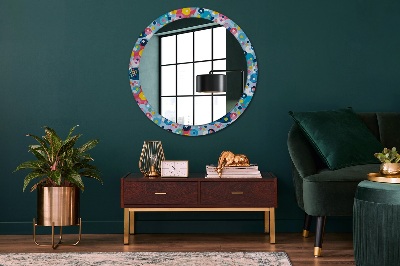 Miroir rond avec décoration Épines colorées