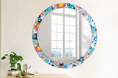 Miroir rond avec décoration Épines colorées