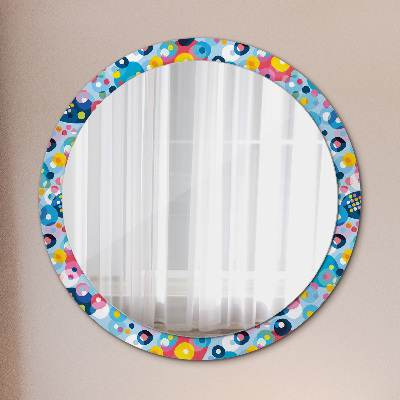 Miroir rond avec décoration Épines colorées