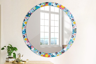 Miroir rond avec décoration Épines colorées