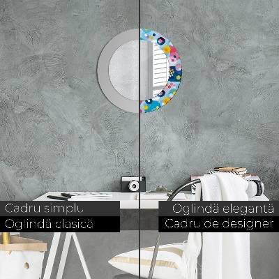 Miroir rond avec décoration Épines colorées