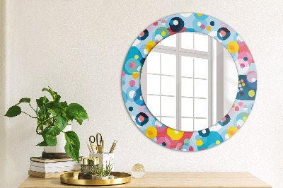 Miroir rond avec décoration Épines colorées