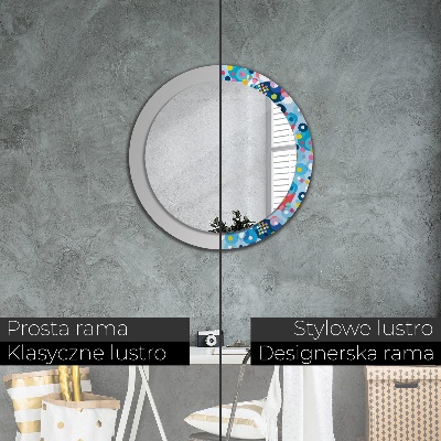 Miroir rond avec décoration Épines colorées