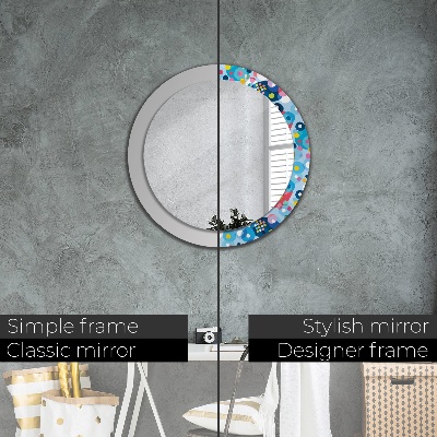 Miroir rond avec décoration Épines colorées