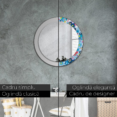 Miroir rond avec décoration Épines colorées