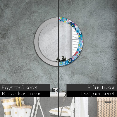 Miroir rond avec décoration Épines colorées