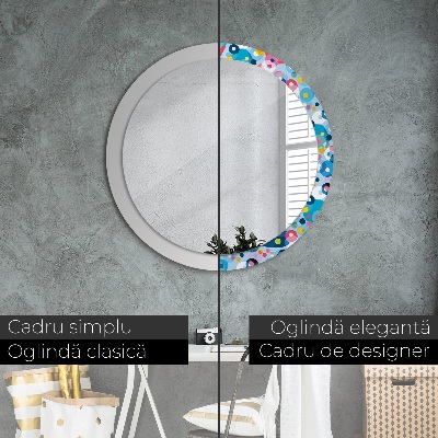 Miroir rond avec décoration Épines colorées